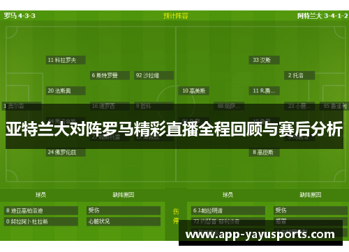 亚特兰大对阵罗马精彩直播全程回顾与赛后分析